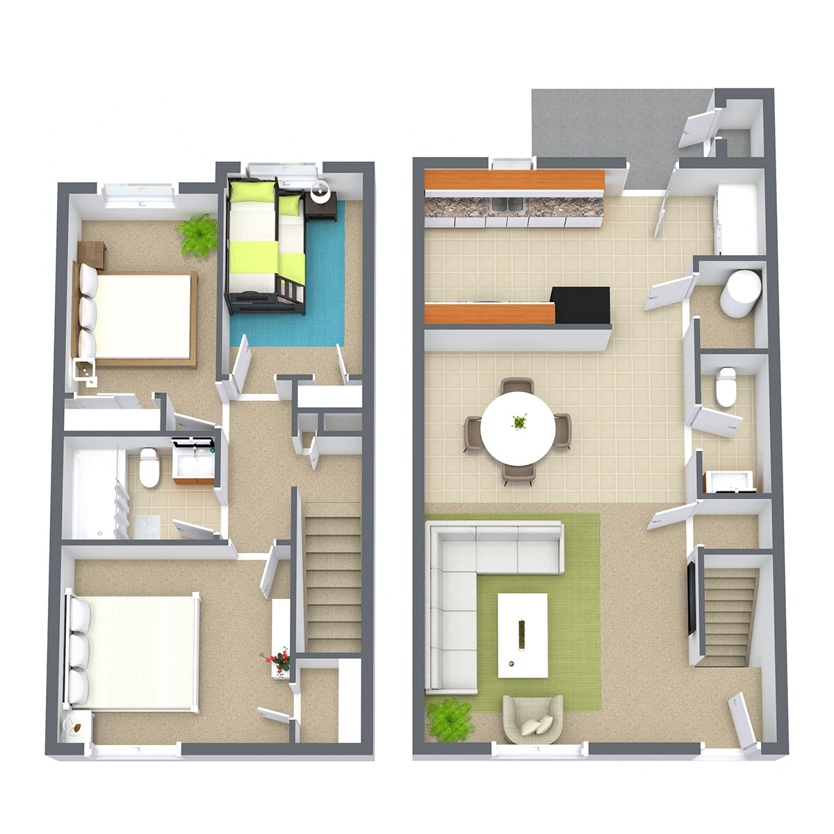 Prairie West - Floorplan - 3 Bedroom Townhome | Classic