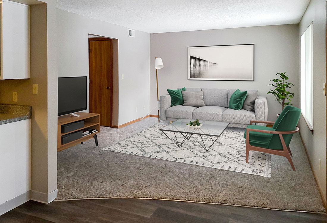 Upgraded Spacious Living Rooms at Prairie West in North Ames, Iowa