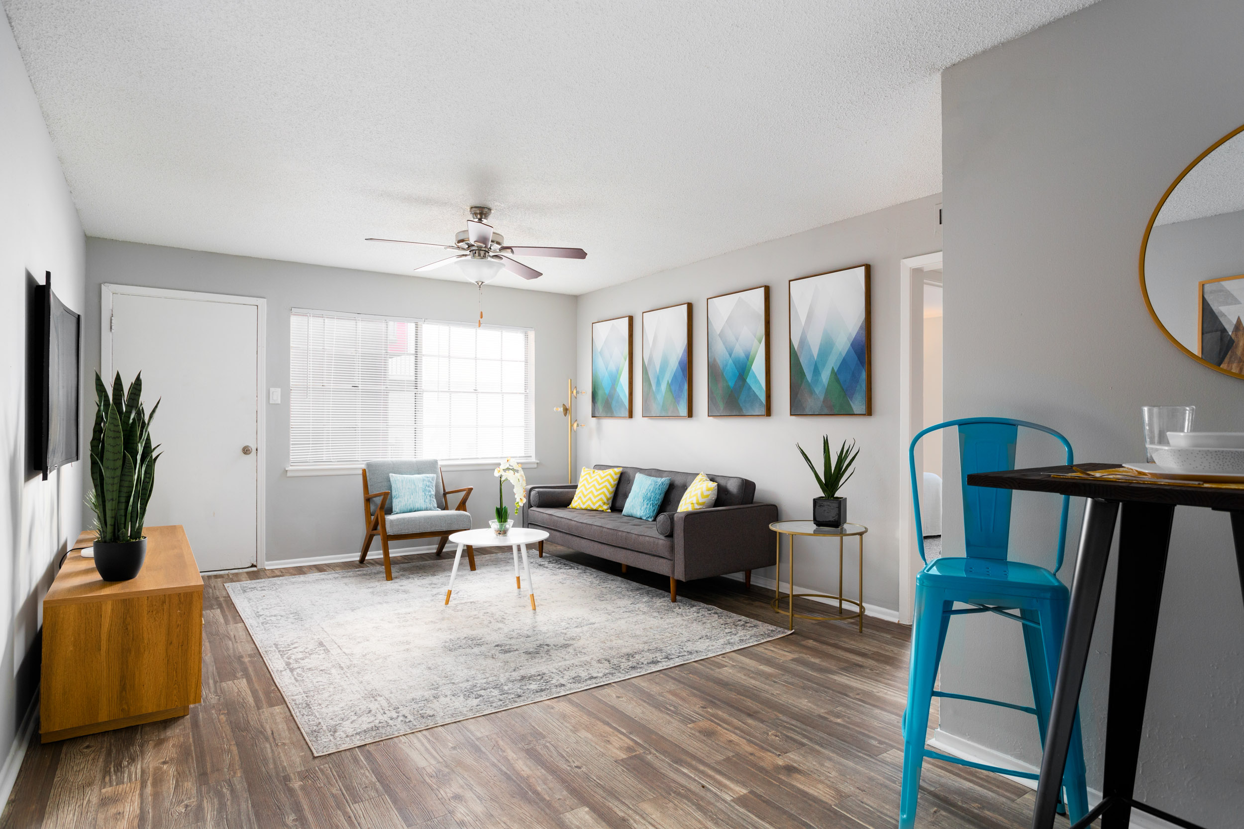 Spacious Living Room at Presidio Flats Apartments in San Antonio, TX