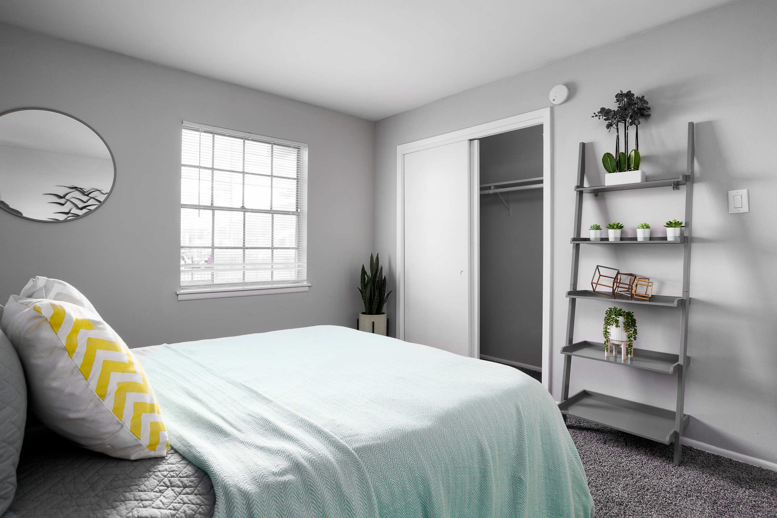 Naturally-lit Bedroom at Presidio Flats Apartments in San Antonio, TX