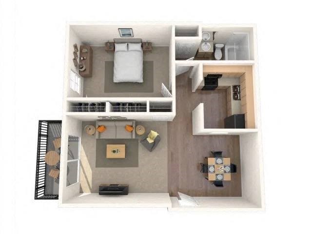 Floor plan layout for 1 Bed