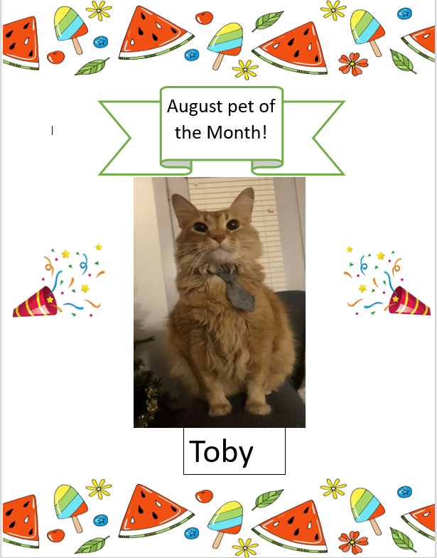 Image for August - Pet of the Month