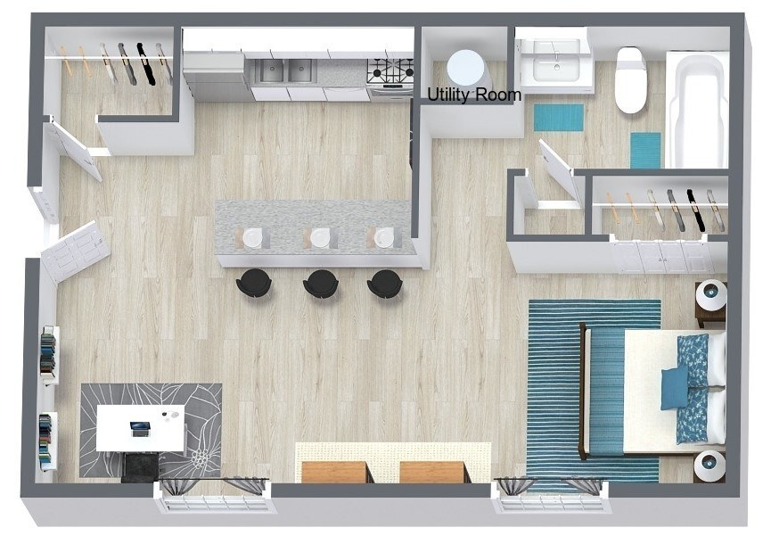 Riviera Apartments - Floorplan - Studio