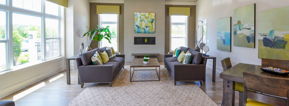 Spacious Living Room Interior at River Ridge Apartments
