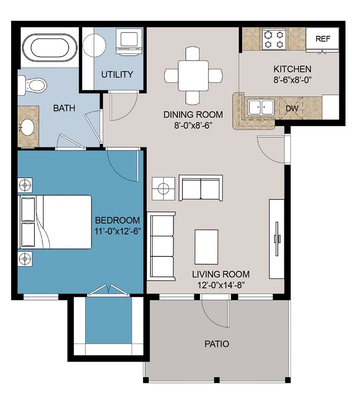 Floor plan layout for A