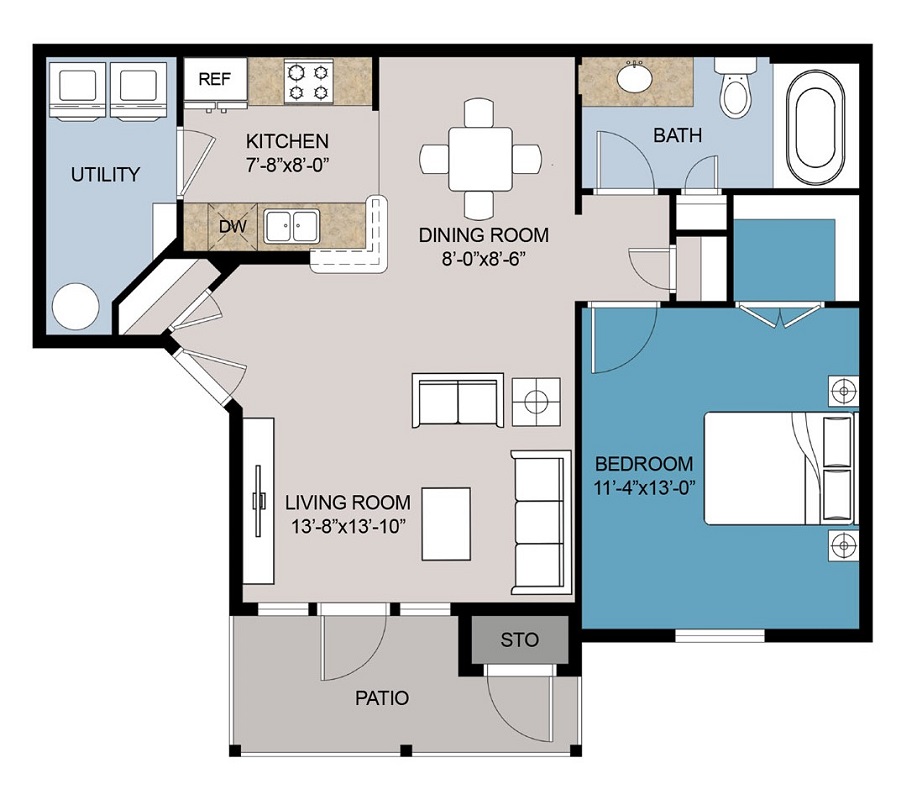 Floor plan layout for B