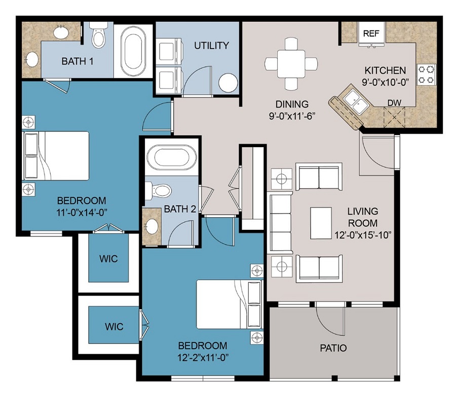 Floor plan layout for D