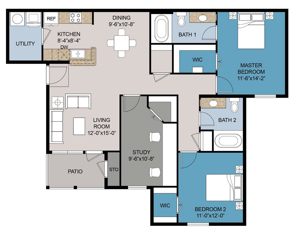 Floor plan layout for E