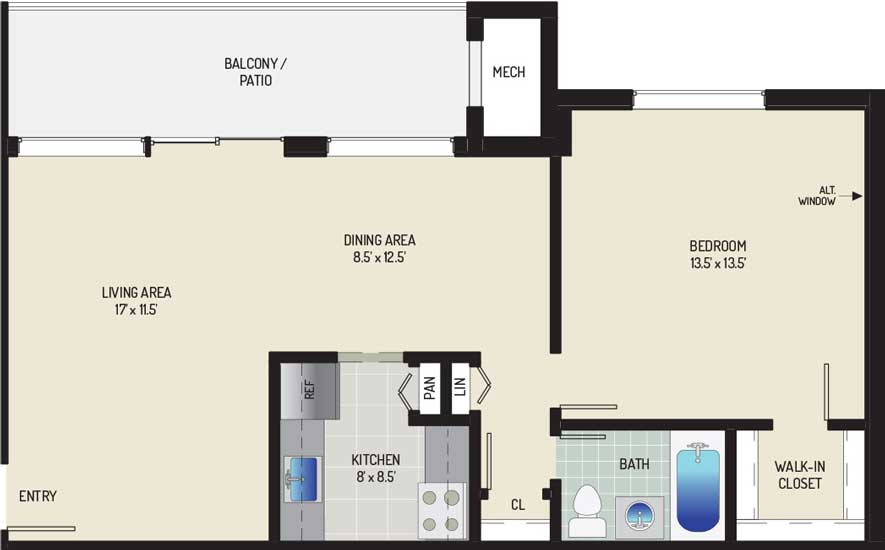 Riverside Plaza Apartments - Apartment 256275-201-B1