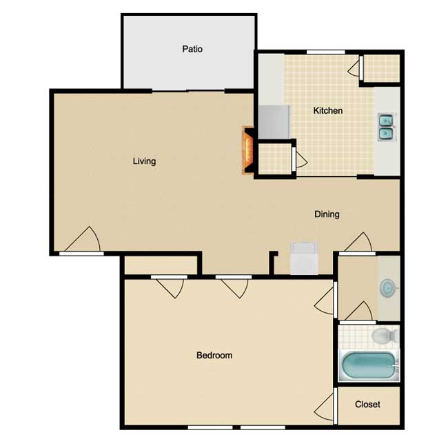 Riviera Apartment Homes - Floorplan - Amanda