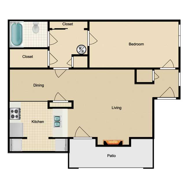 Riviera Apartment Homes - Floorplan - Victoria