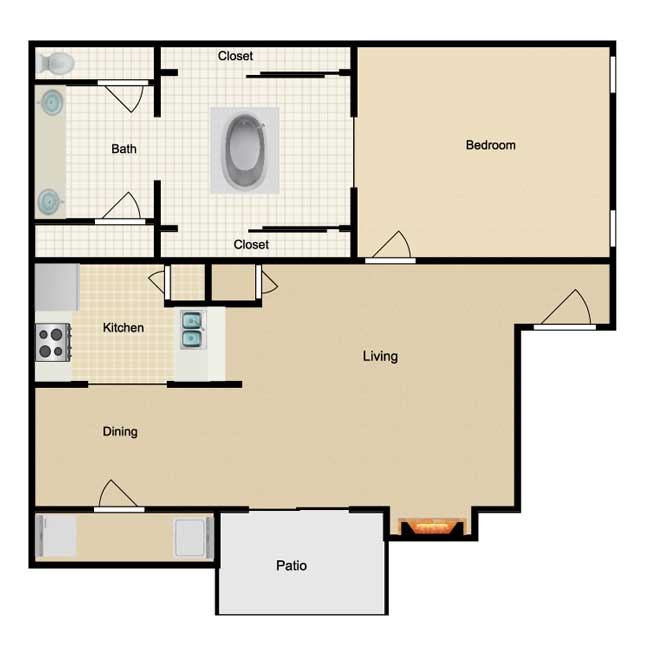 Riviera Apartment Homes - Floorplan - Marilyn