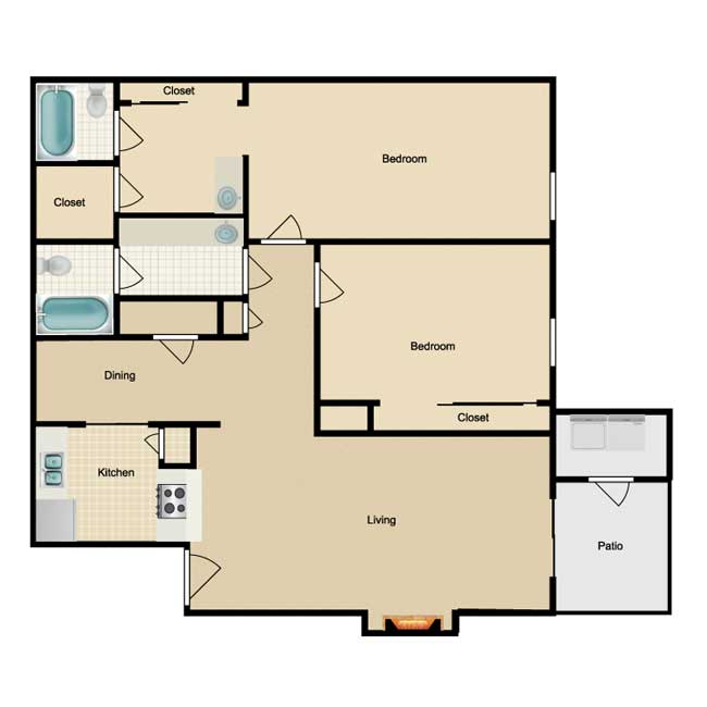 Riviera Apartment Homes - Floorplan - Kathie