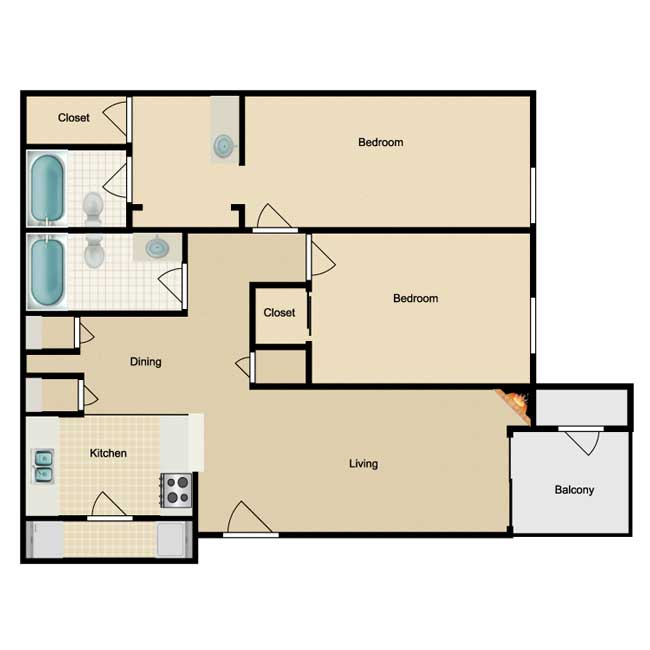 Riviera Apartment Homes - Floorplan - Elizabeth