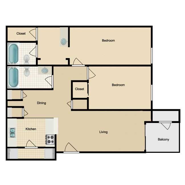 Riviera Apartment Homes - Floorplan - B1