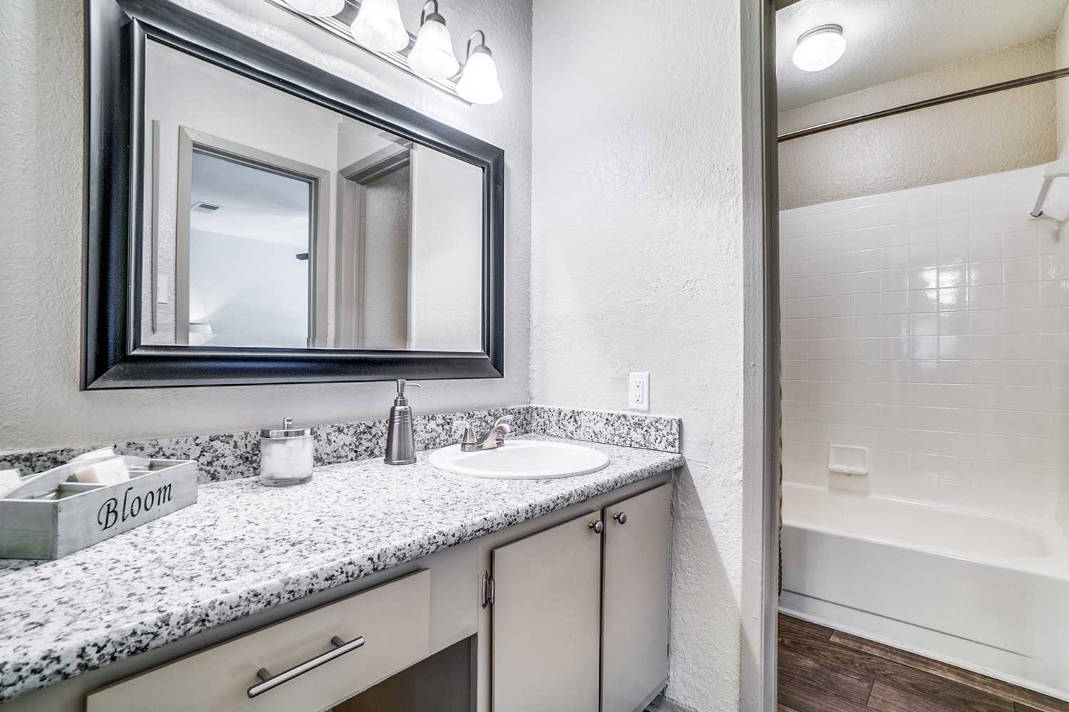 Bathrooms at Riviera Apartments in Dallas, Texas