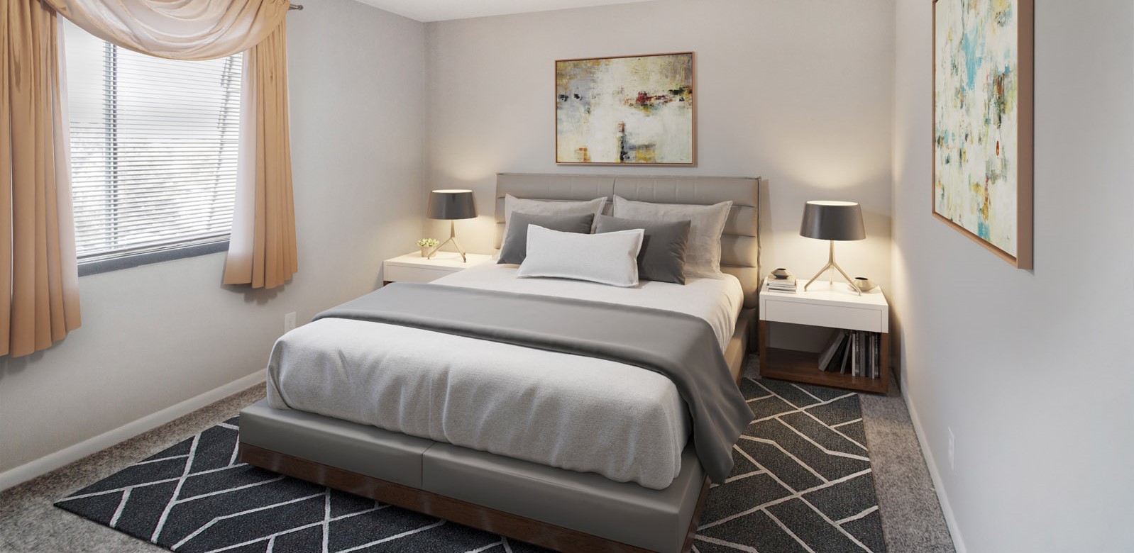 Bedroom with Large Windows at Pinehill Park