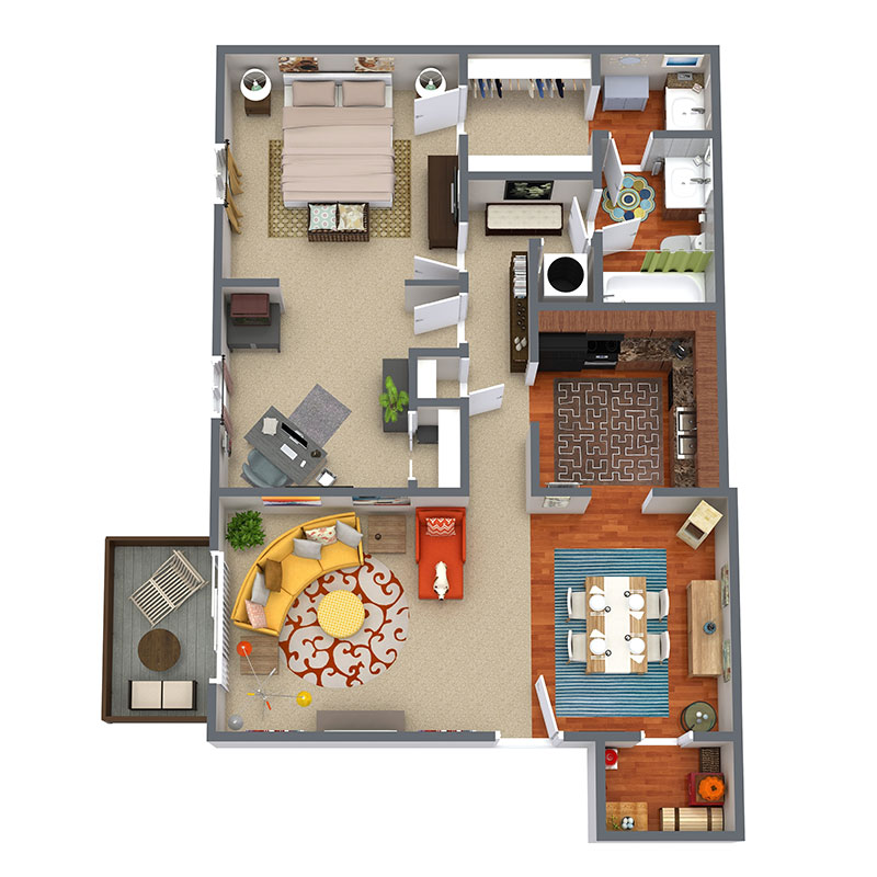 Royalwood Apartments - Floorplan - 1BR with Den
