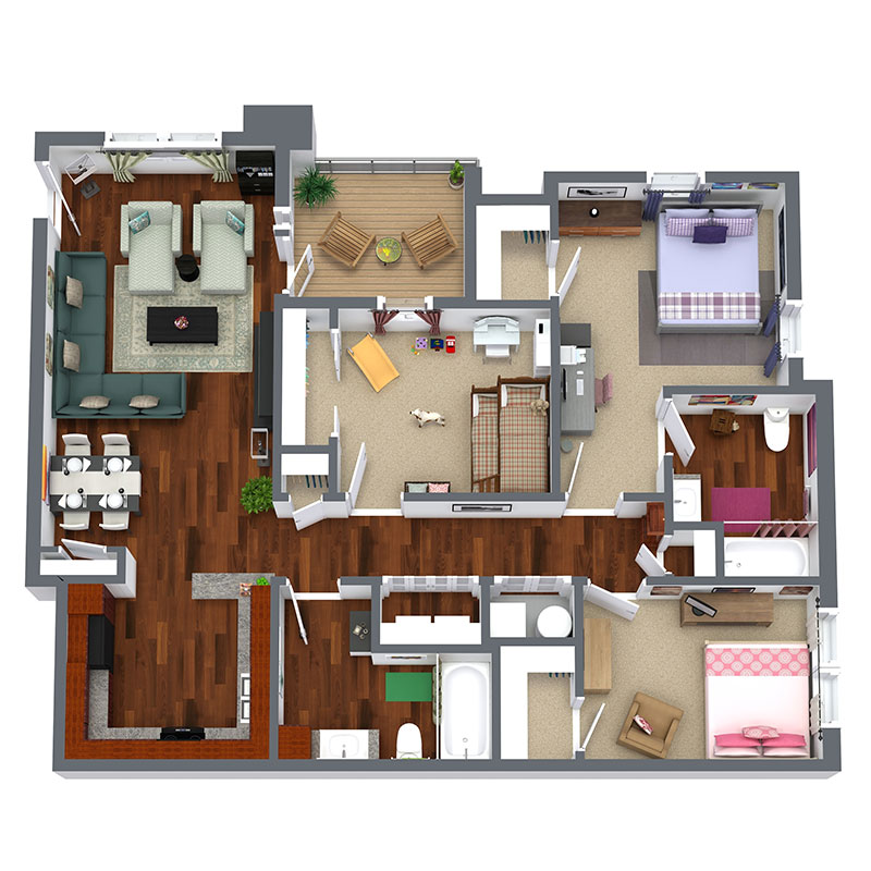Floorplan - 3 Bedroom  image