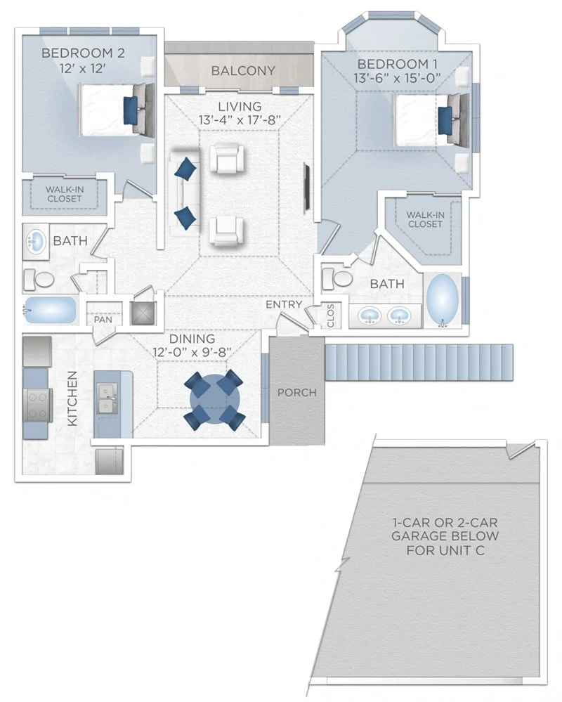 Floor plan layout for Malaga (Apartment C)