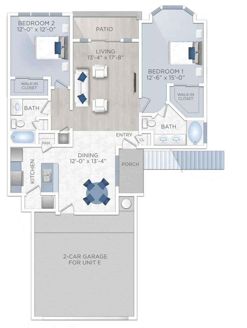 Floor plan layout for Malaga (Apartment E)