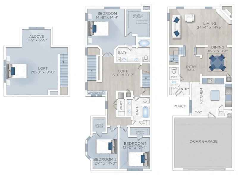 Floor plan layout for Venice (Apartment U)