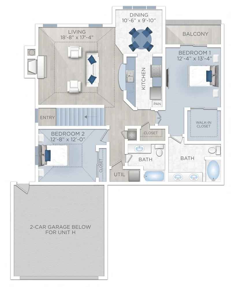 Floor plan layout for Sevilla (Apartment H)