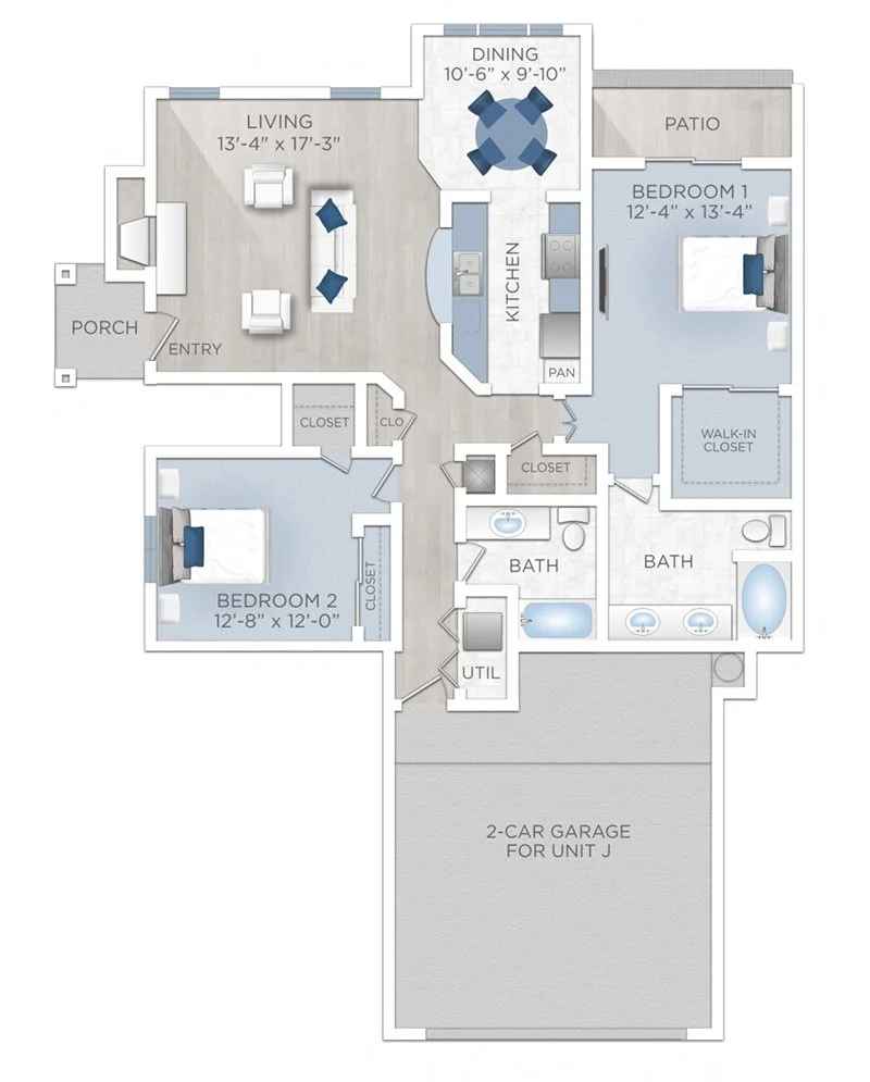 Floor plan layout for Sevilla (Apartment J)