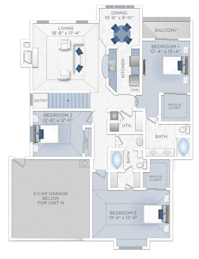 Floor plan layout for Sevilla (Apartment N)