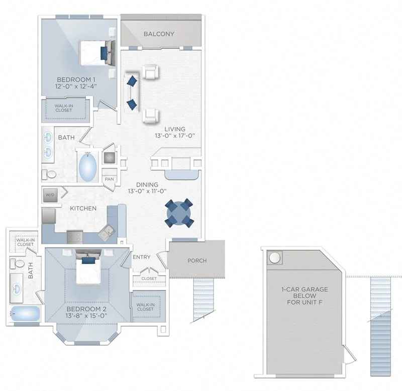 Floor plan layout for Valencia (Apartment F)