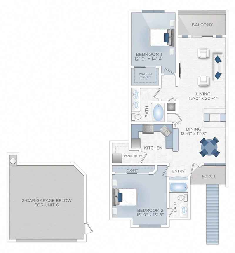 Floor plan layout for Valencia (Apartment G)