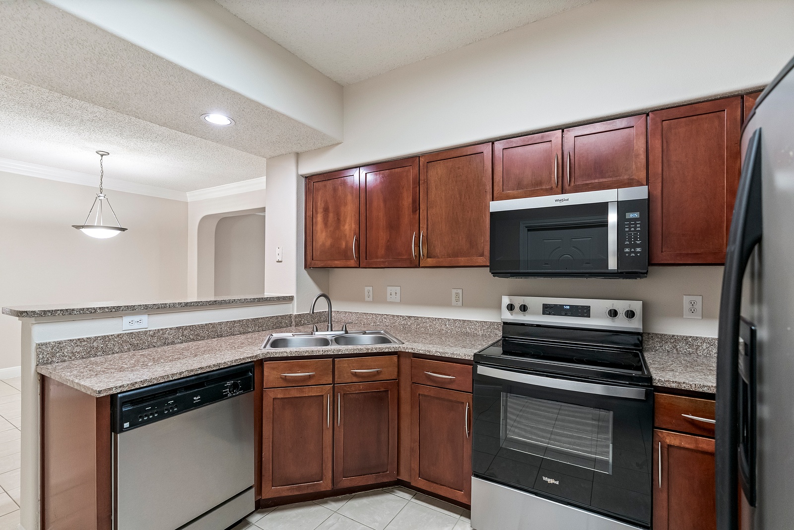Modern Kitchen with Black Appliances