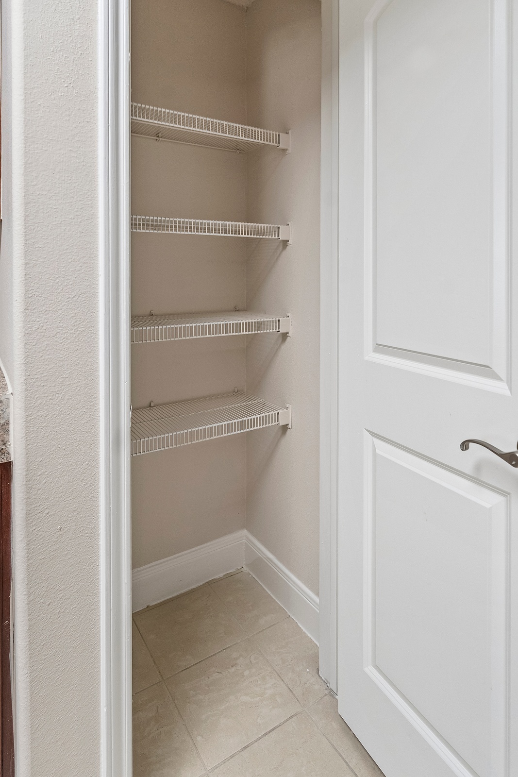 Convenient Storage Closet with Wire Shelving