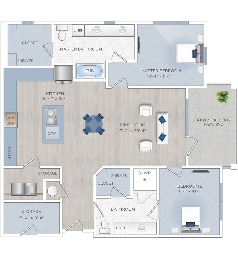 Floor plan layout for B2