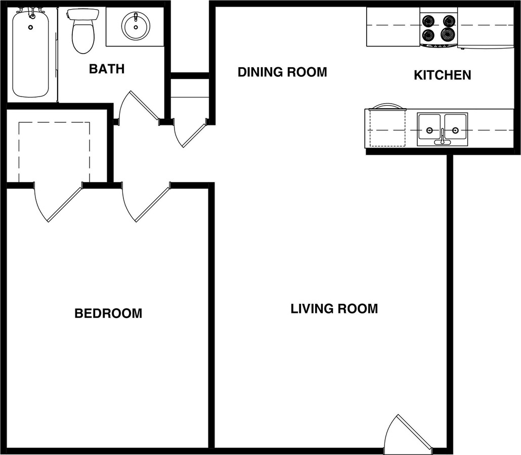 Floorplan - LARGE 1 BEDROOM image