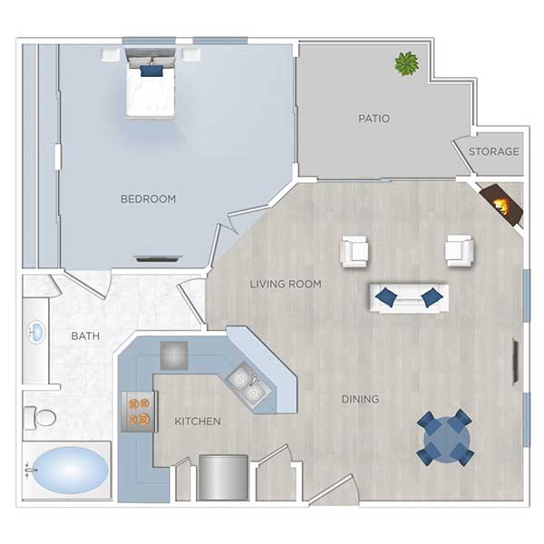 Floor plan layout for B