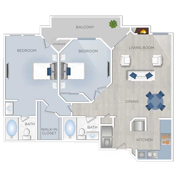 Floor plan layout for E