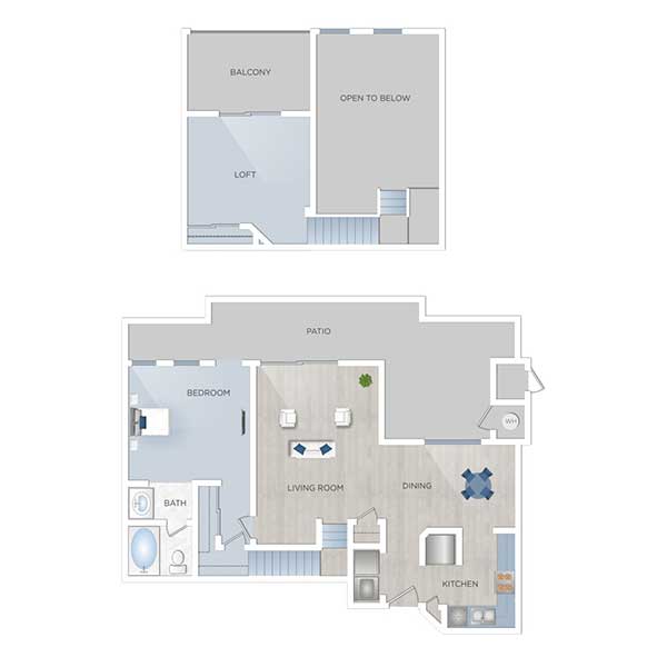 Floor plan layout for E2 + Loft