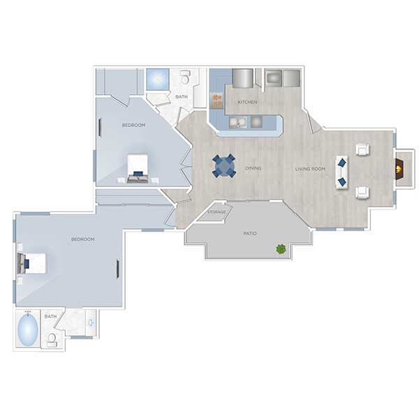 Floor plan layout for J