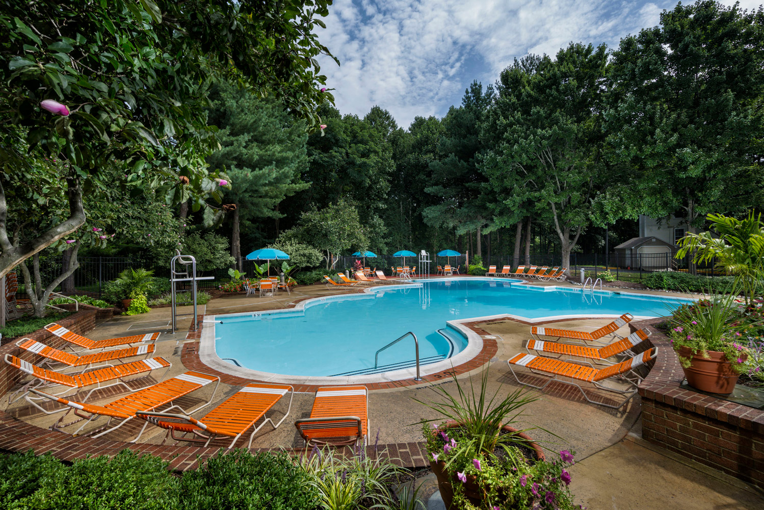Relaxing swimming pool at Seneca Club Apartments in Germantown, MD