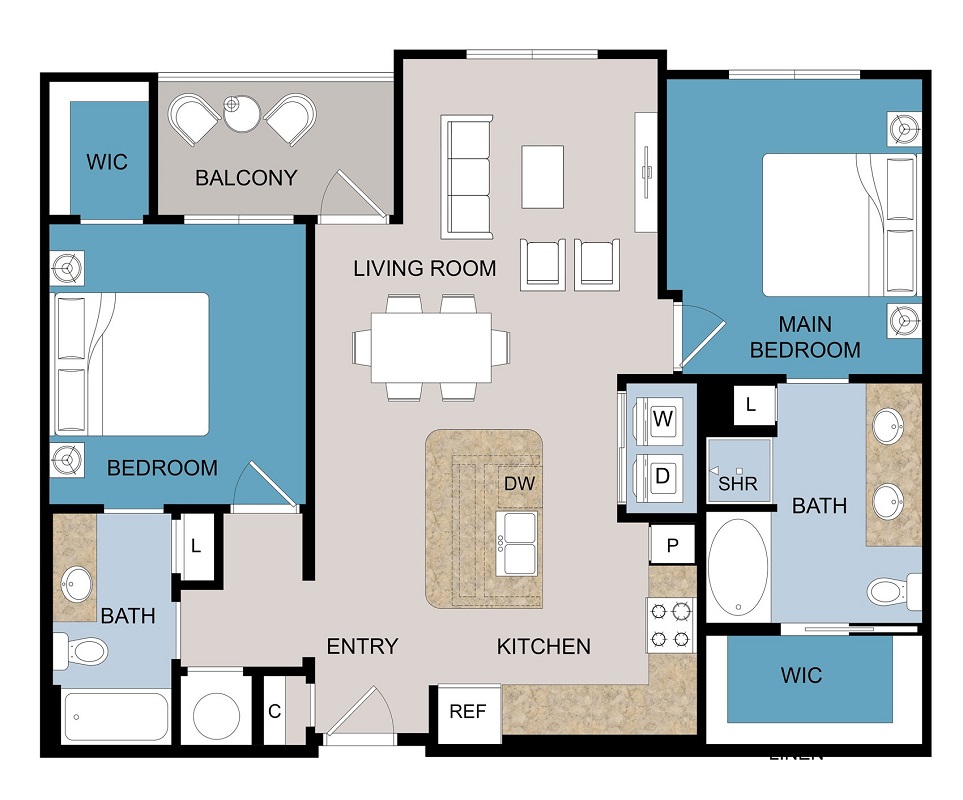 Floor plan layout for B2