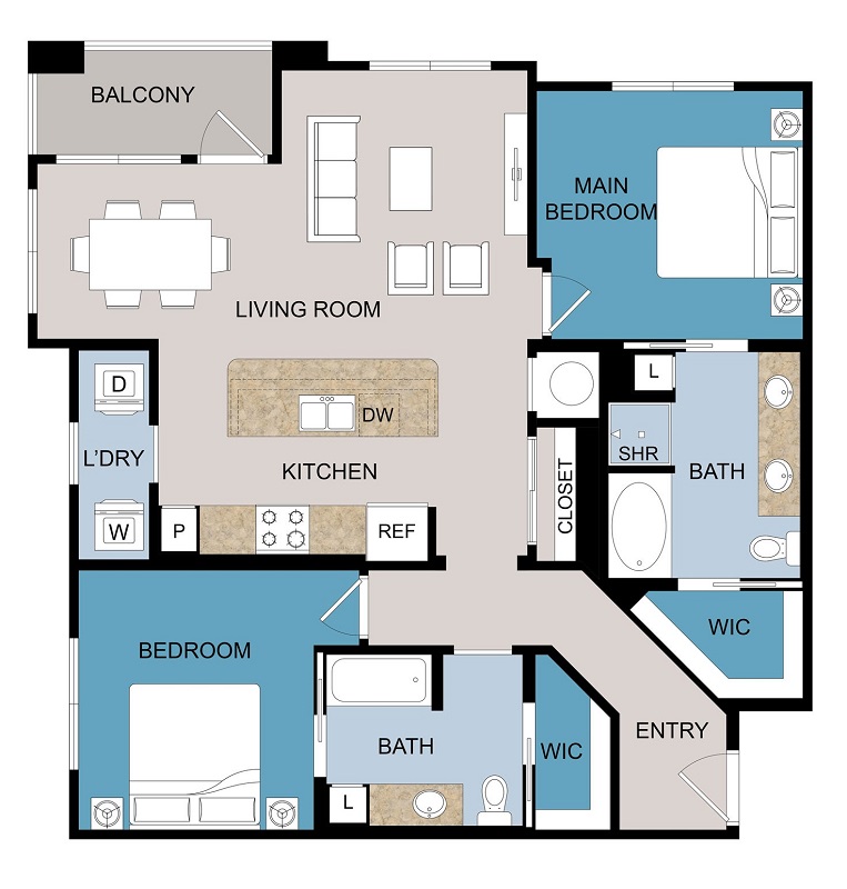 Floor plan layout for B3