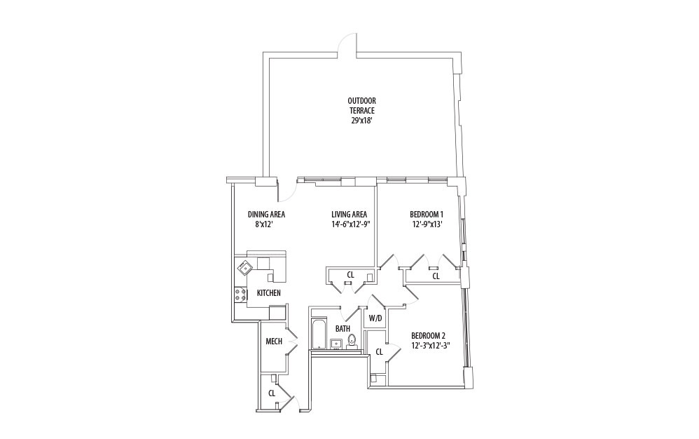 Informative Picture of 2 Bedrooms w/ Private Patio