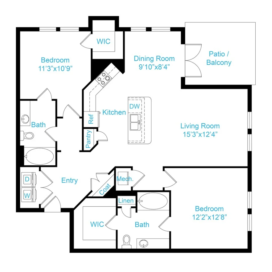 Floor plan layout for B10
