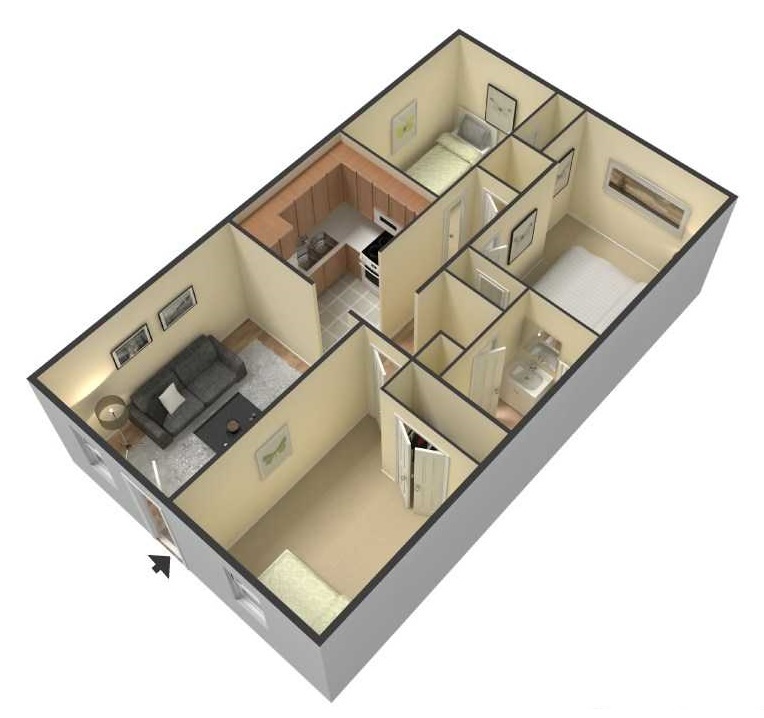 South Creekside Apartments - Floorplan - 3BR