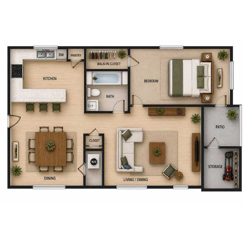 Floor plan layout for A1