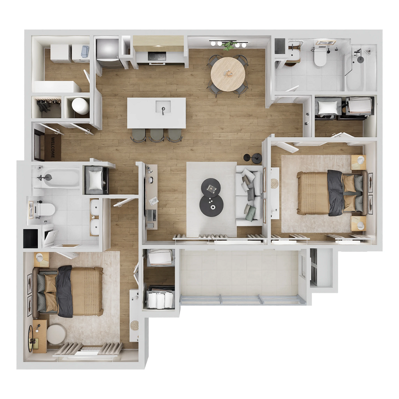 Floor plan layout for B1SR