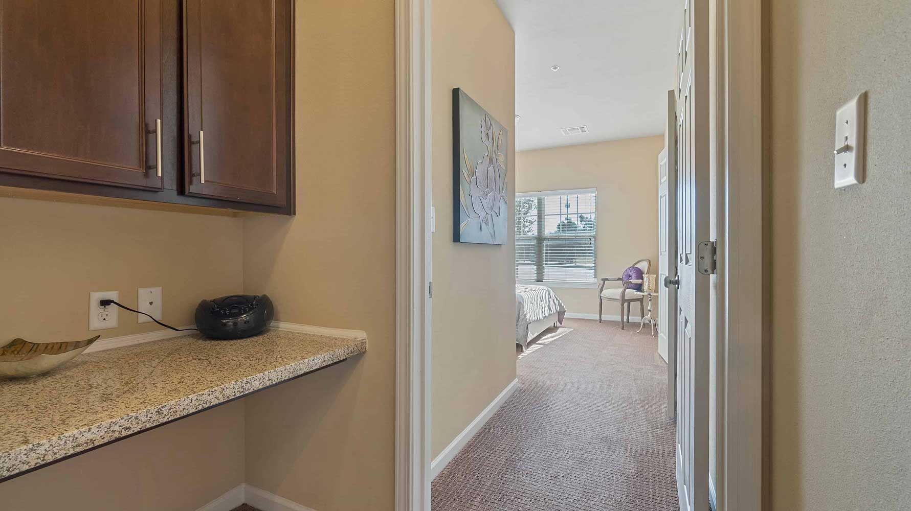 Built-In Desks With Granite Top Available at Esplanade at Stonebridge Village Apartments