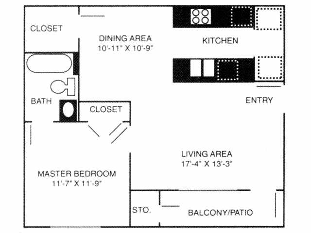 Stonebrook Village Apartments - Floorplan - 1A