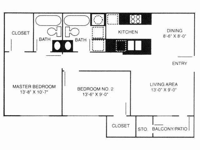 Stonebrook Village Apartments - Floorplan - 2B